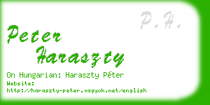 peter haraszty business card