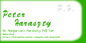 peter haraszty business card